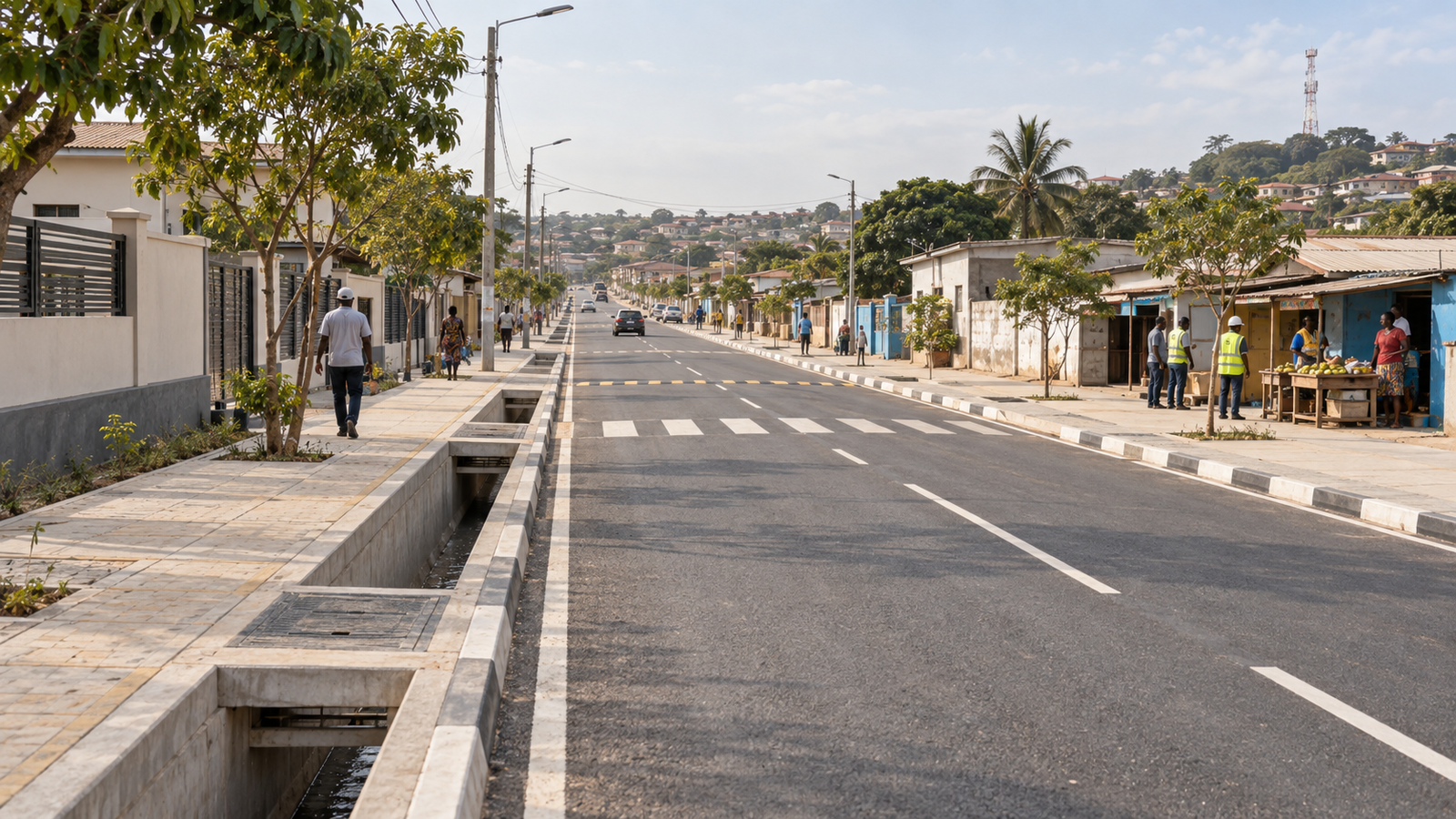 Completed township road and drainage infrastructure