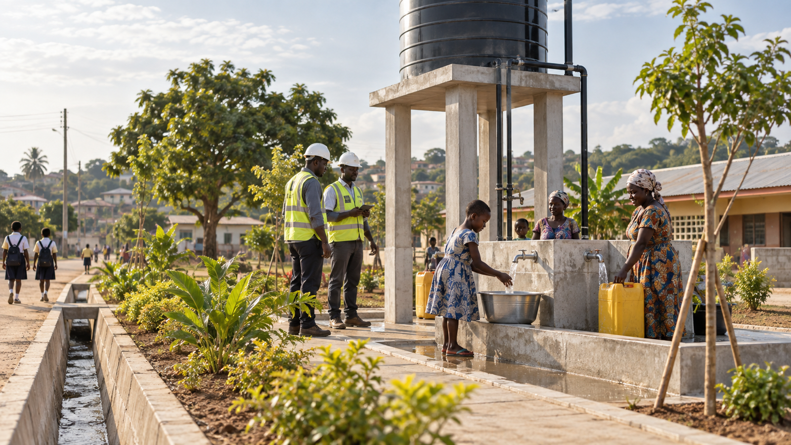 Community water point and supporting infrastructure